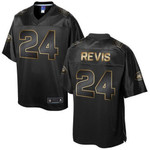 Nike Jets #24 Darrelle Revis Pro Line Black Gold Collection Men's Stitched Nfl Game Jersey Nfl