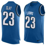 Men's Detroit Lions #23 Darius Slay Light Blue Hot Pressing Player Name & Number Nike Nfl Tank Top Jersey Nfl