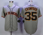 Men's San Francisco Giants #35 Brandon Crawford Grey New Cool Base Jersey Mlb