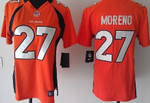 Nike Denver Broncos #27 Moreno Orange Game Womens Jersey NFL- Women's
