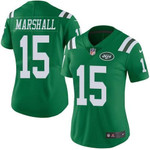 Nike Jets #15 Brandon Marshall Green Women's Stitched Nfl Limited Rush Jersey Nfl- Women's