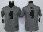 Women's Oakland Raiders #4 Derek Carr Gray Gridiron Nike NFL Limited Jersey NFL- Women's