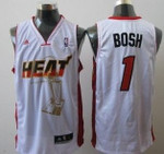 Miami Heats #1 Chris Bosh White The Finals Commemorative Jersey Nba