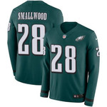 Nike Eagles 28 Wendell Smallwood Midnight Green Team Color Men's Stitched Nfl Limited Therma Long Sleeve Jersey Nfl