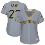 Pirates #27 Jung-ho Kang Grey Road Women's Stitched Baseball Jersey MLB- Women's