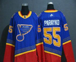 Men's St. Louis Blues #55 Colton Parayko Blue Adidas Stitched Nhl Throwback Jersey Nhl