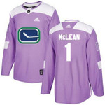 Adidas Canucks #1 Kirk Mclean Purple Fights Cancer Stitched Nhl Jersey Nhl