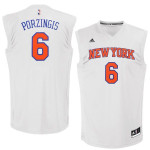 New York Knicks #6 Kristaps Porzingis White Chase Fashion Replica Jersey Nba