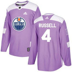 Adidas Oilers #4 Kris Russell Purple Fights Cancer Stitched Nhl Jersey Nhl