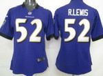 Nike Baltimore Ravens #52 Ray Lewis Purple Game Womens Jersey Nfl- Women's