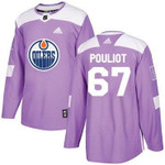 Adidas Edmonton Oilers #67 Benoit Pouliot Purple Fights Cancer Stitched Nhl Jersey Nhl