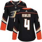 Adidas Anaheim Ducks #4 Cam Fowler Black Home Authentic Women's Stitched NHL Jersey NHL- Women's