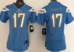 Nike San Diego Chargers #17 Philip Rivers 2013 Light Blue Game Womens Jersey Nfl- Women's