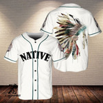 Headdress With Feathers Native Baseball Jersey | Colorful | Adult Unisex | S - 5Xl Full Size - Baseball Jersey Lf