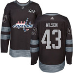 Men's Washington Capitals #43 Tom Wilson Black 100Th Anniversary Stitched Nhl 2017 Adidas Hockey Jersey Nhl