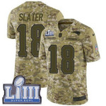 Youth New England Patriots #18 Matthew Slater Camo Nike Nfl 2018 Salute To Service Super Bowl Liii Bound Limited Jersey Nfl