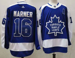 Men's Toronto Maple Leafs #16 Mitchell Marner Royal Blue With A Patch 2021 Retro Stitched Nhl Jersey Nhl