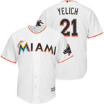 Men's Miami Marlins #21 Christian Yelich White Home 2017 All-Star Patch Stitched Mlb Majestic Cool Base Jersey Mlb