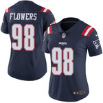 Women's Nike Patriots #98 Trey Flowers Navy Blue Stitched Nfl Limited Rush Jersey Nfl- Women's