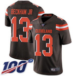 Cleveland Browns #13 Odell Beckham Jr Brown Team Color Men's Stitched Football 100Th Season Vapor Limited Jersey Nfl