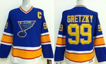 St. Louis Blues #99 Wayne Gretzky Blue Throwback Ccm Jersey Nhl