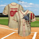 Custom Vintage Us Baseball Player Crack Flag 3D Print Polyester Spandex Baseball Jersey Shirt Baseball Jersey Lf