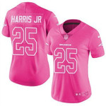 Nike Broncos #25 Chris Harris Jr Pink Women's Stitched Nfl Limited Rush Fashion Jersey Nfl- Women's