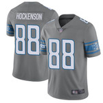 Lions #88 T.J. Hockenson Gray Men's Stitched Football Limited Rush Jersey Nfl