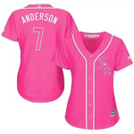 White Sox #7 Tim Anderson Pink Fashion Women's Stitched Baseball Jersey Mlb- Women's