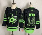 Men's Dallas Stars #14 Jamie Benn Black Adidas 2020-21 Alternate Player Nhl Jersey Nhl