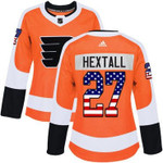 Adidas Philadelphia Flyers #27 Ron Hextall Orange Home Usa Flag Women's Stitched Nhl Jersey Nhl- Women's