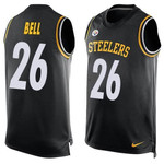 Men's Pittsburgh Steelers #26 Le'veon Bell Black Hot Pressing Player Name & Number Nike Nfl Tank Top Jersey Nfl