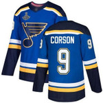 Blues #9 Shayne Corson Blue Home Stanley Cup Champions Stitched Hockey Jersey Nhl