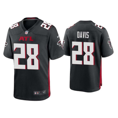 Men's Mike Davis Atlanta Falcons Black Game NFL Jersey