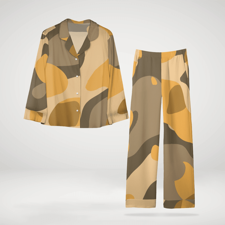 Military Style Womens Long Sleeve Cotton Pyjamas Stylish And Comfortable