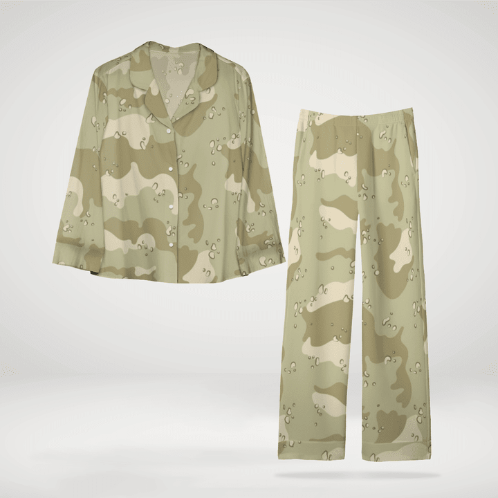 Army Style Short Sleeve Long Trouser Pyjamas Stretchy And Lightweight