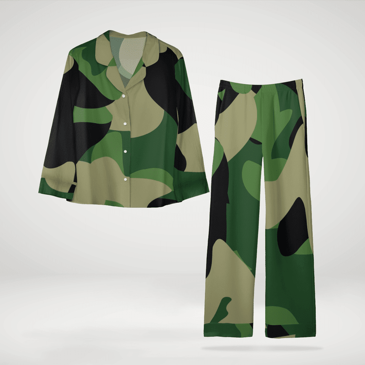 Brilliant Army Style Long Sleeve Cotton Pjs Stretchy And Lightweight