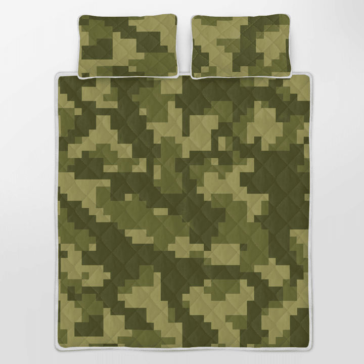 Army Style Beautiful Quilt Bedding Sets Made Of High-Grade Polyester And Cotton