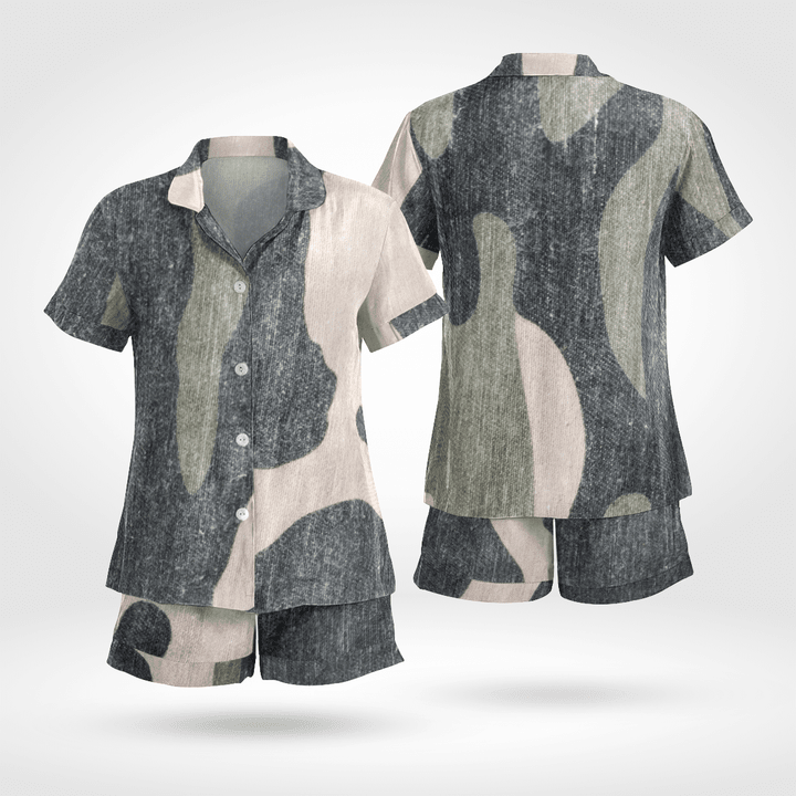 Camouflage Short Sleeve Satin Pyjamas Stylish And Comfortable