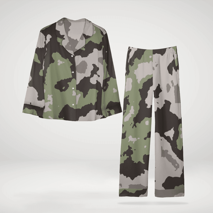 Fabulous Army Style Men's Long Sleeve Cotton Pyjamas Stretchy And Lightweight