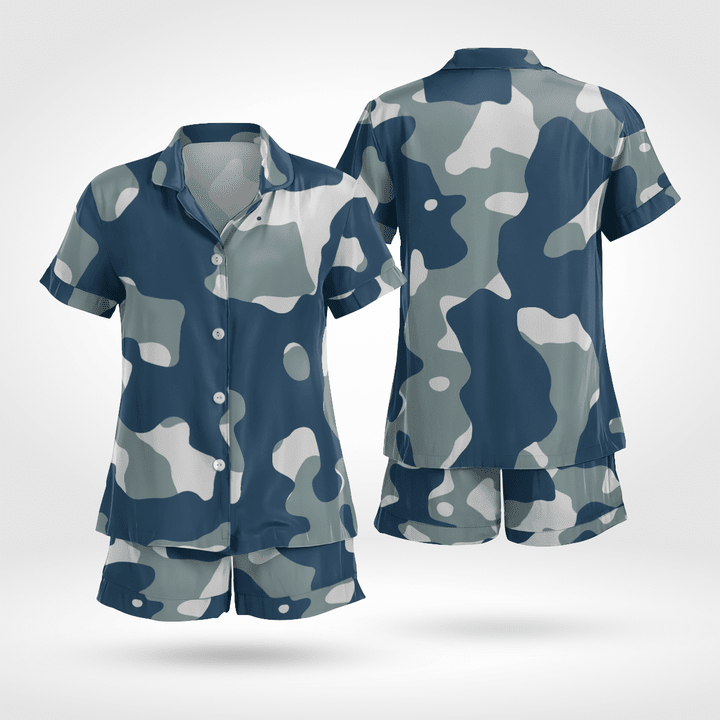 Military Style Short Sleeve Pyjama Shirt Soft And Cozy