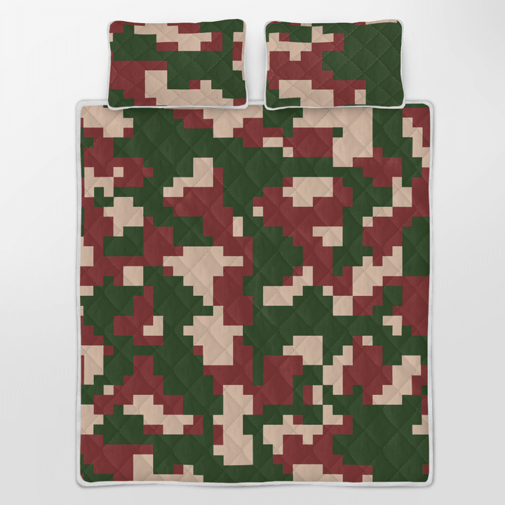 Amazing Camouflage Pillow And Blanket Set Made Of High-Grade Polyester And Cotton