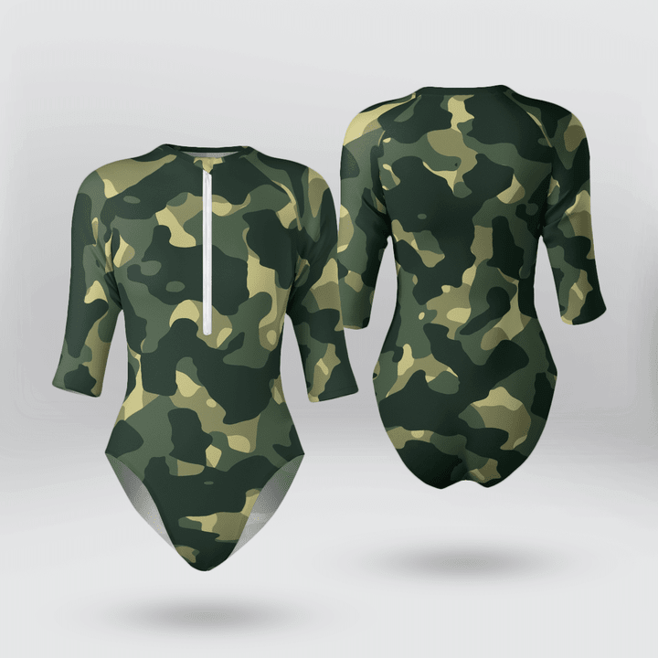 Enjoyable Camouflage Sustainable Bathing Suits For Swimming Surfing