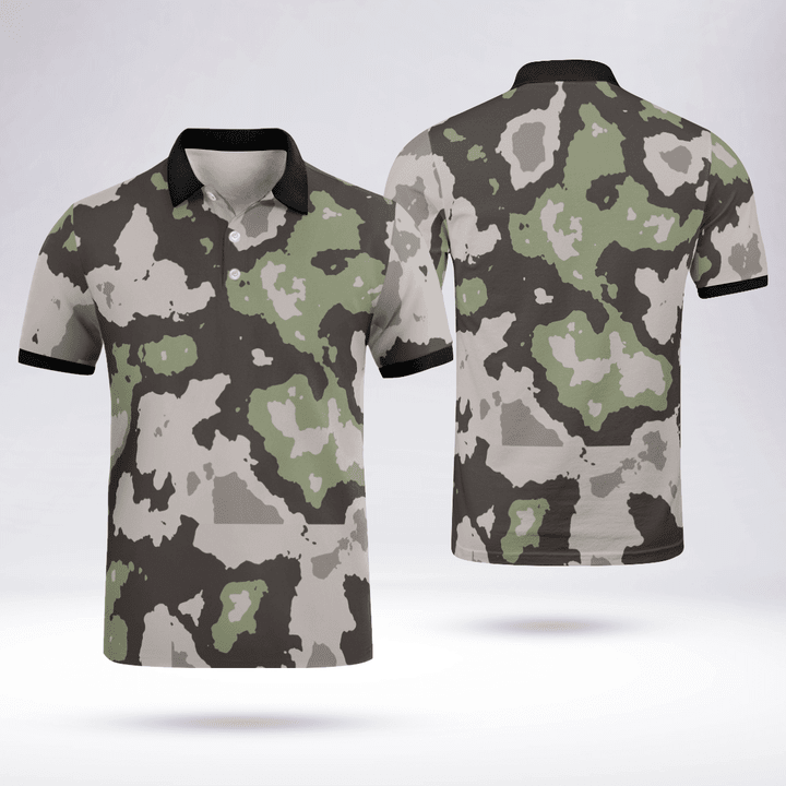 Camouflage Personalised Polo Shirts High-Quality Mesh Fabric Black Collar_1