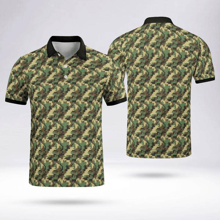 Camo Summer Polo Outfit Fresh And Sporty Black Collar