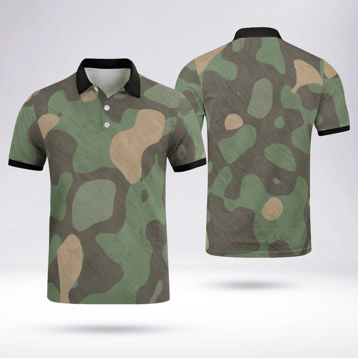Camouflage Polo Custom Slim Fit Fresh And Sporty Black Collar