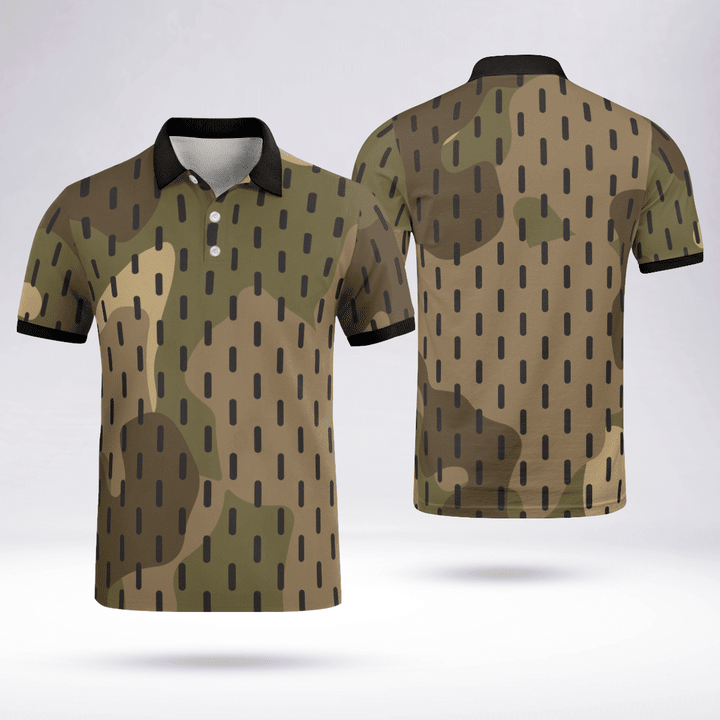 Military Style Summer Polo Shirts High-Quality Mesh Fabric Black Collar