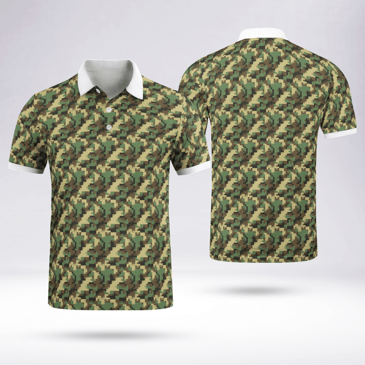 Camo Summer Polo Outfit Fresh And Sporty White Collar