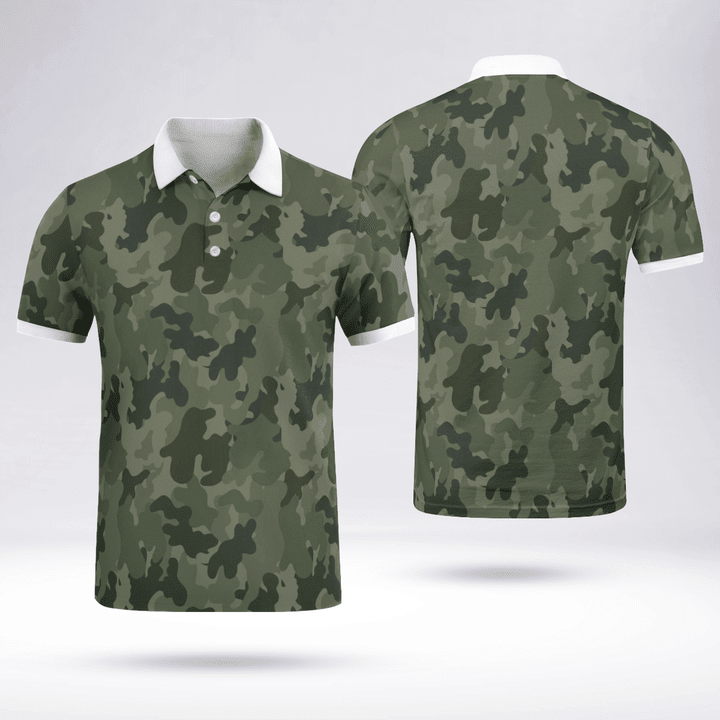 Camo Personalised Polo Shirts Fresh And Sporty White Collar