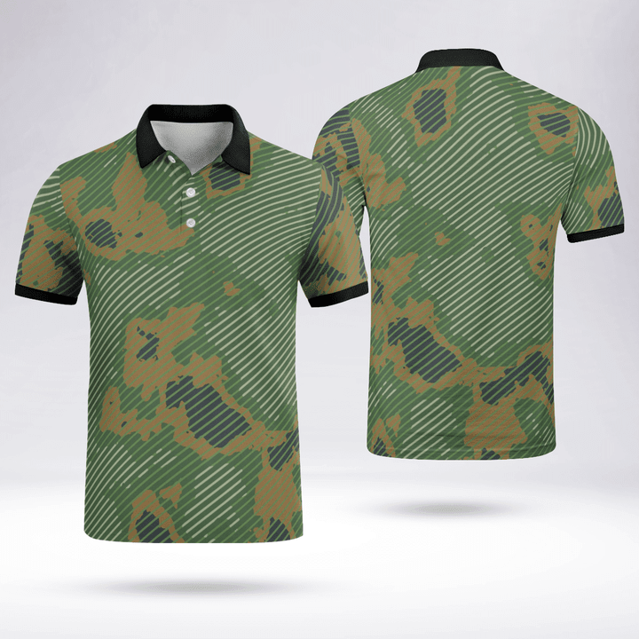 Army Style Custom Polo Shirts Fresh And Sporty Black Collar